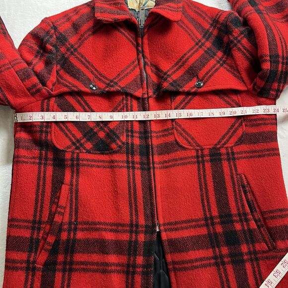 Brent Sportsman Vintage Wool Hunting Coat Jacket Men’s Size Large Red Black - Picture 3 of 14
